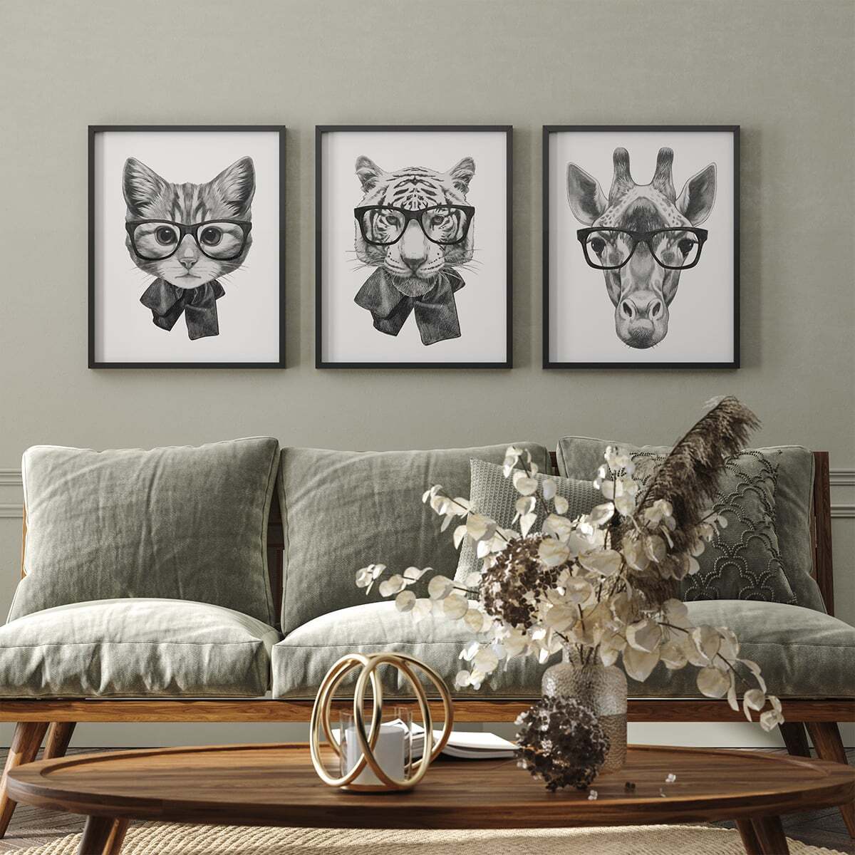 Интерьерный постер Moda interio Funny animals Милые животные 40х50 см 3 шт - фото 7