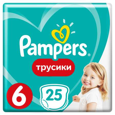 Подгузники-трусики Pampers 6 15кг+ 25шт