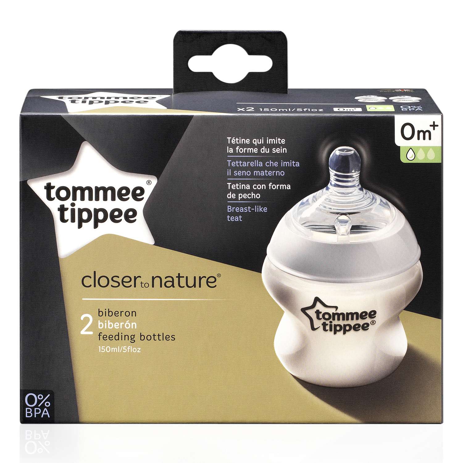 Бутылочки Tommee tippee с антиколиковым клапаном медленный поток 2 шт 150 мл - фото 2