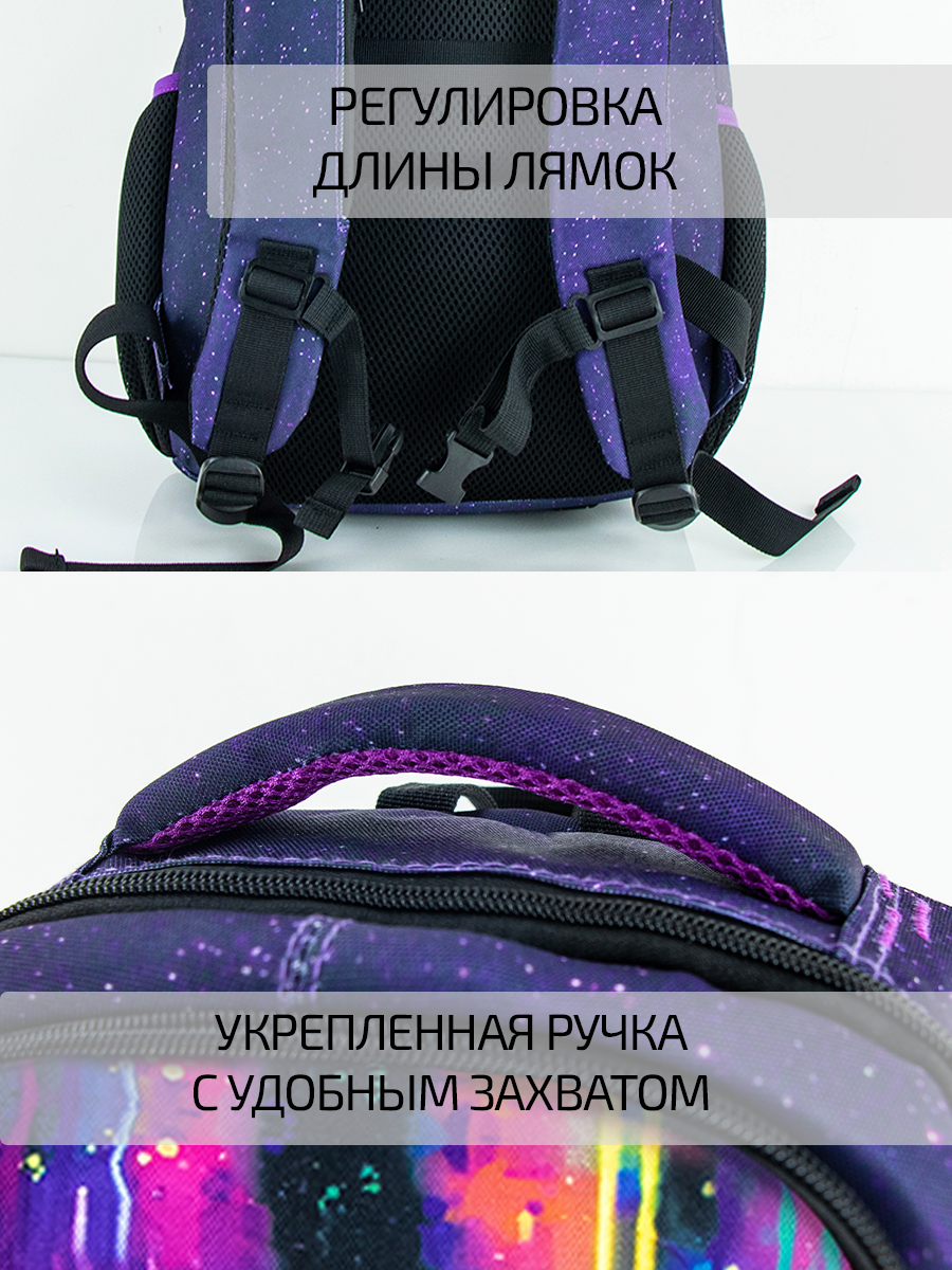 Рюкзак школьный Evoline Черный цветной кот - фото 10