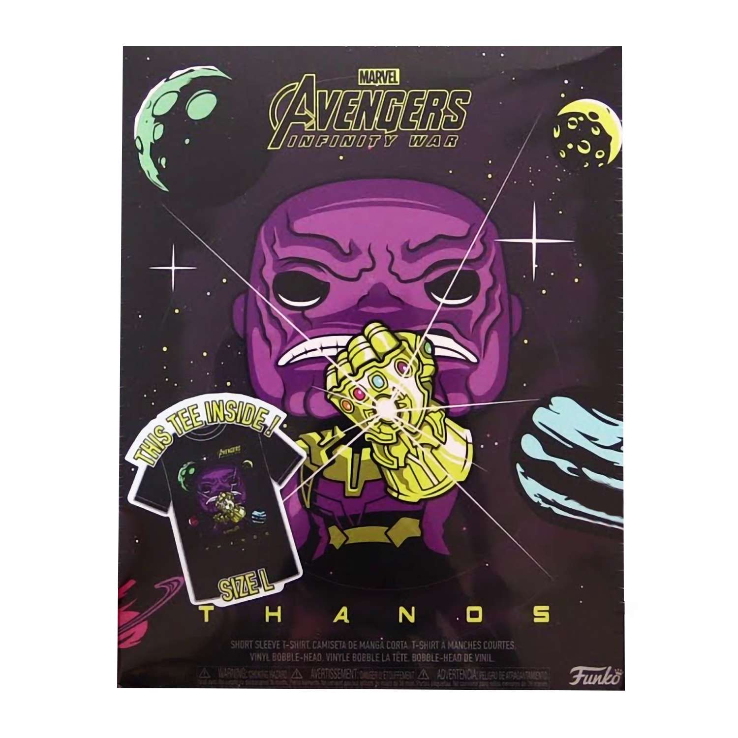 Набор фигурка+футболка Funko POP and Tee: Infinity War: Thanos размер-L - фото 1