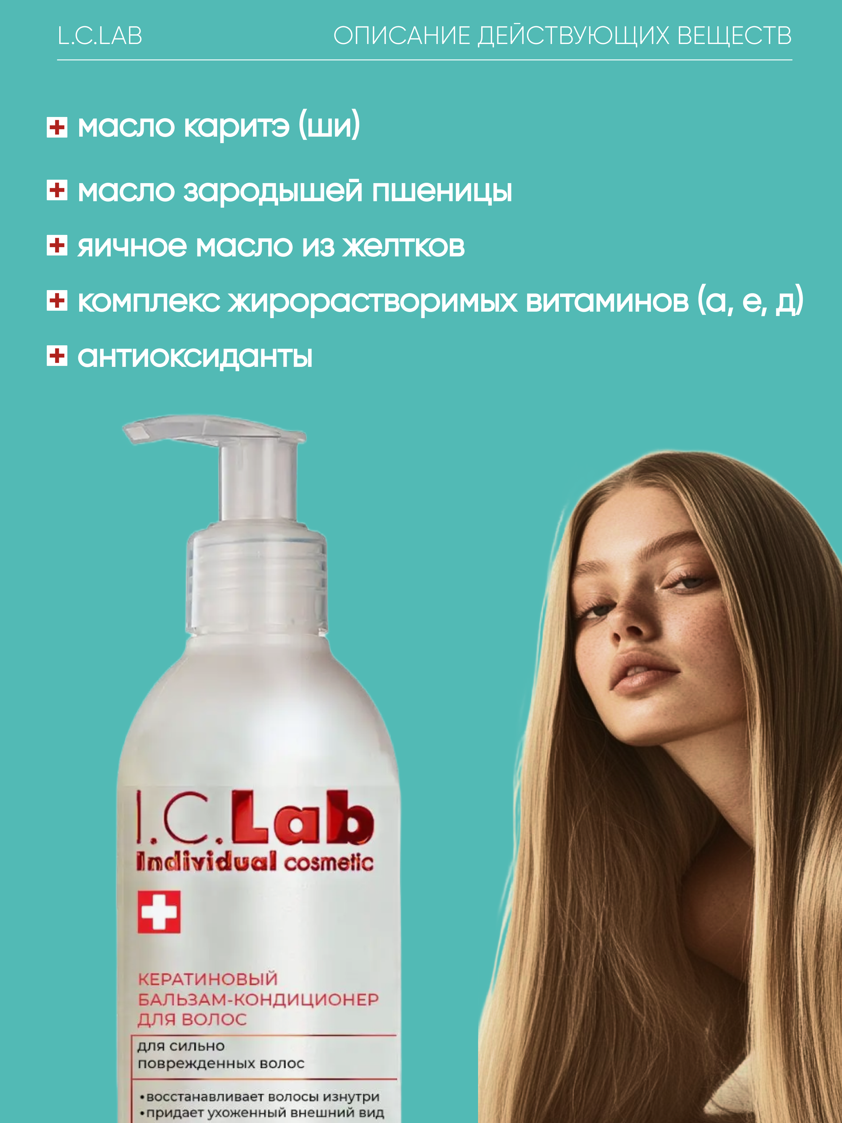 Бальзам-кондиционер I.C.Lab Individual cosmetic С кератином - фото 5