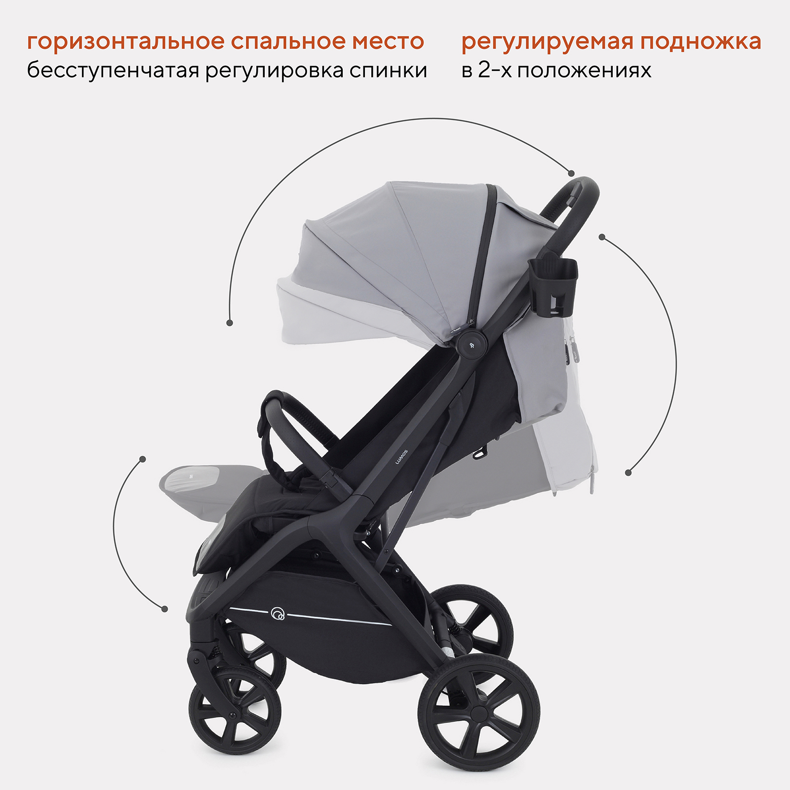 Коляска прогулочная Rant Lumos RA402 Classic Grey - фото 3