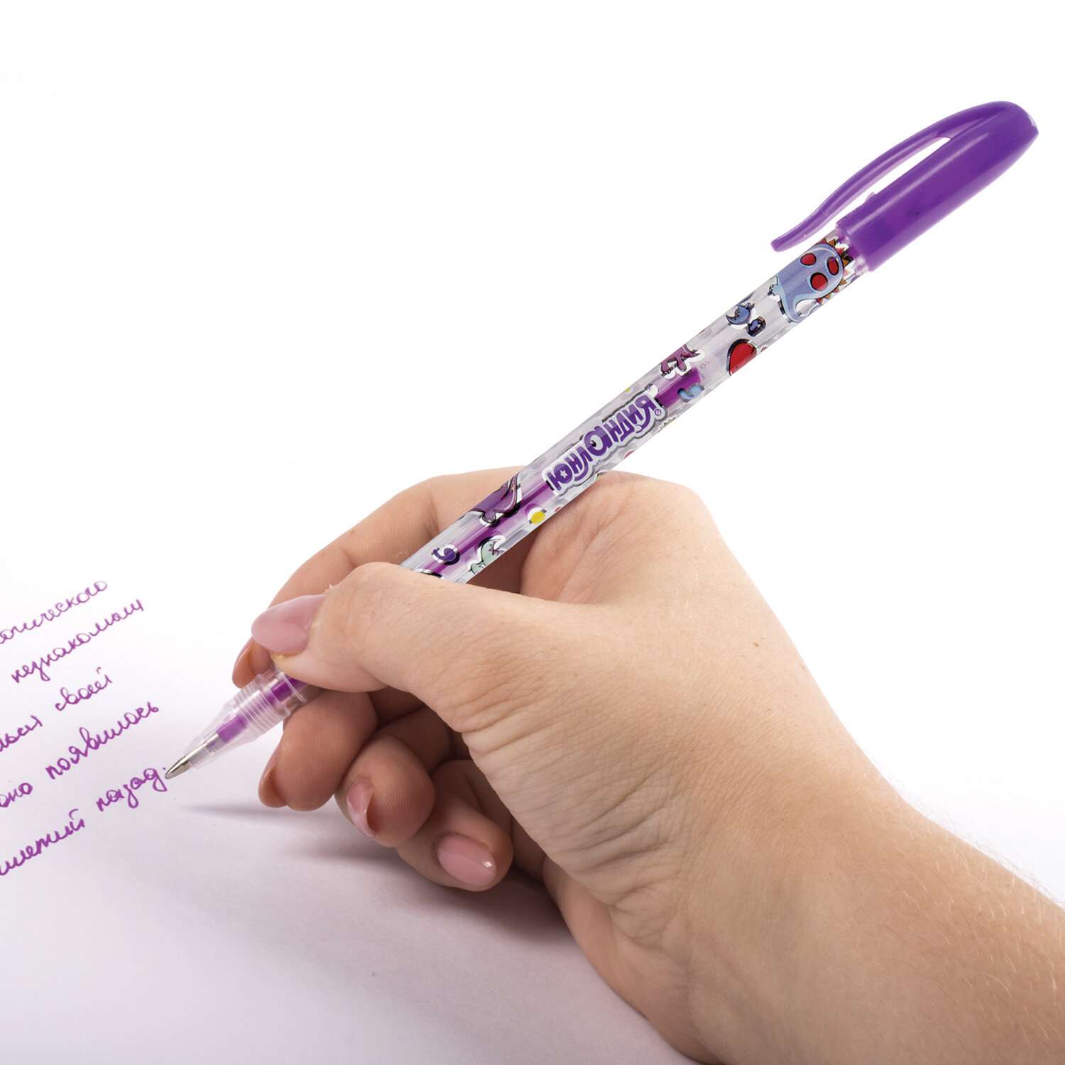 Ручки гелевые Юнландия цветные набор 6 штук для школы тонкие неон - фото 2