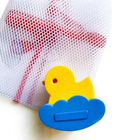 Сумка-сетка ElBascoToys для хранения игрушек в ванной с игрушкой Уточка