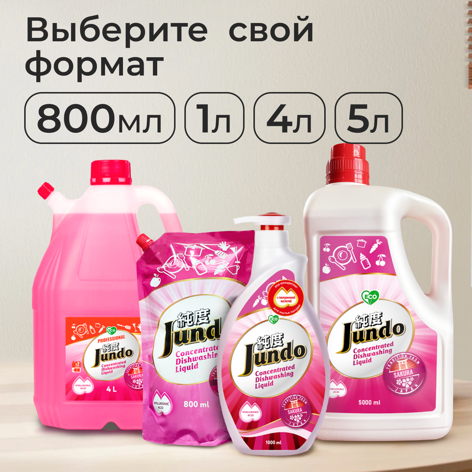 Средство Jundo Sakura 5л концентрат ЭКО-гель для мытья фруктов овощей детской посуды и игрушек - фото 6