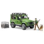 Автомобиль Bruder Land Rover Defender с фигуркой 1:16 зеленый