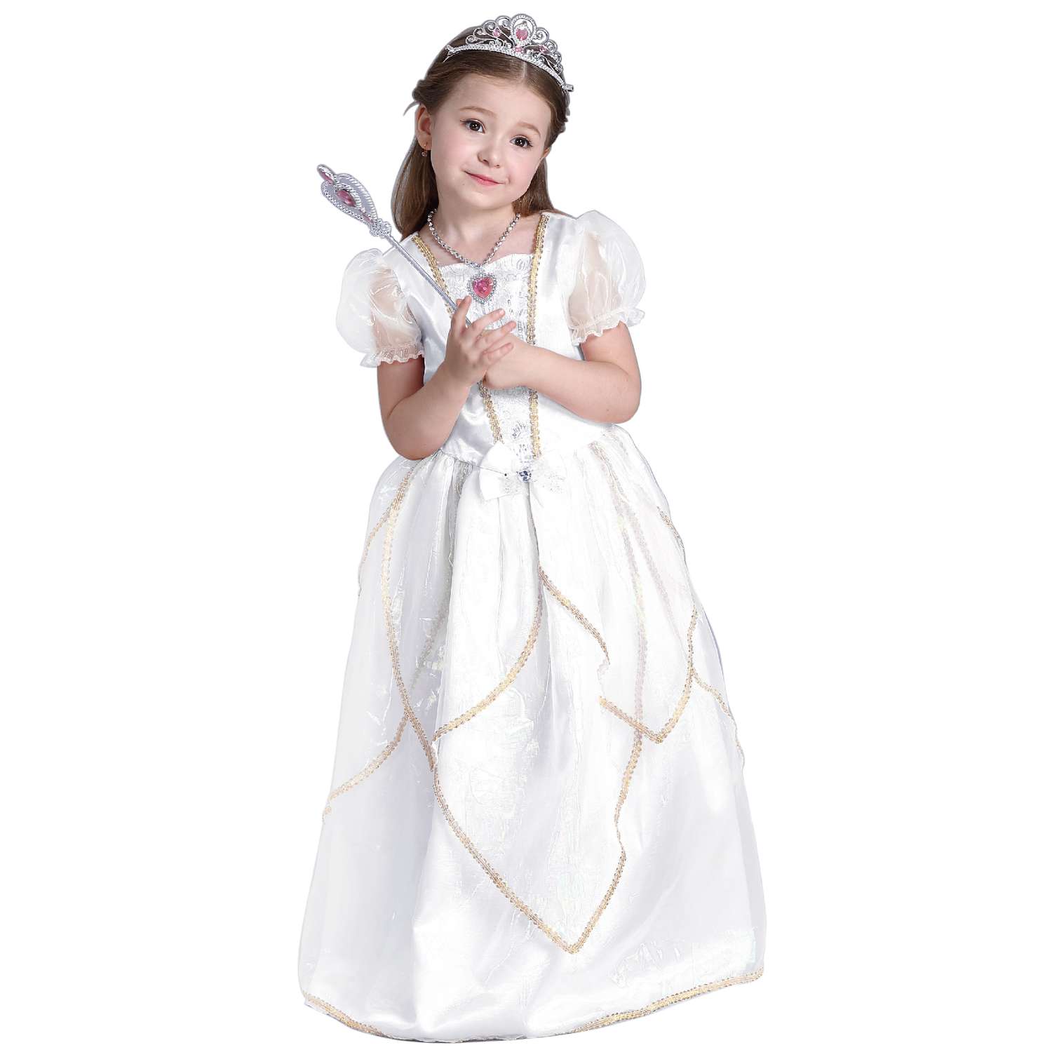 Костюм карнавальный EVERGREAT Принцесса Белый FD-1643 FD-1643 - фото 1