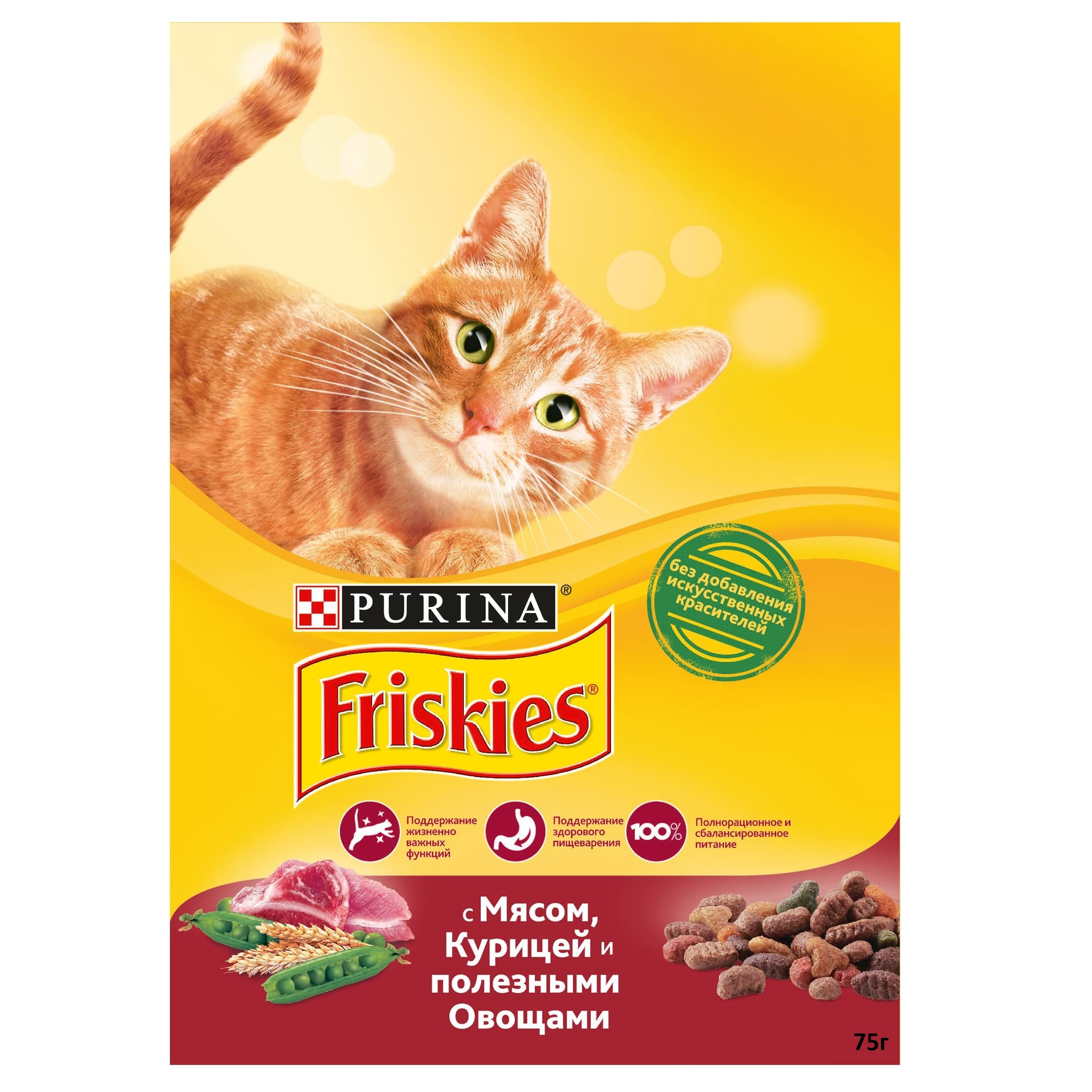 Сухой корм для кошек Friskies 0.075 кг курица (полнорационный) - фото 1