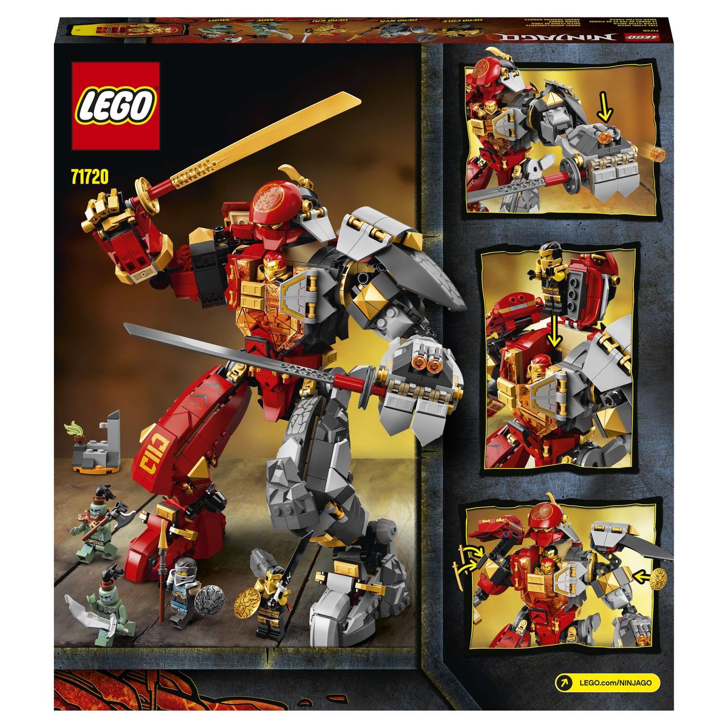 Конструктор LEGO Ninjago Каменный робот огня 71720 купить по цене 229.6  руб. в интернет-магазине Детмир