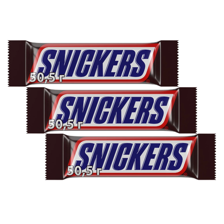 Шоколадно-ореховый батончик MARS Snickers 3 шт по 50.5 г