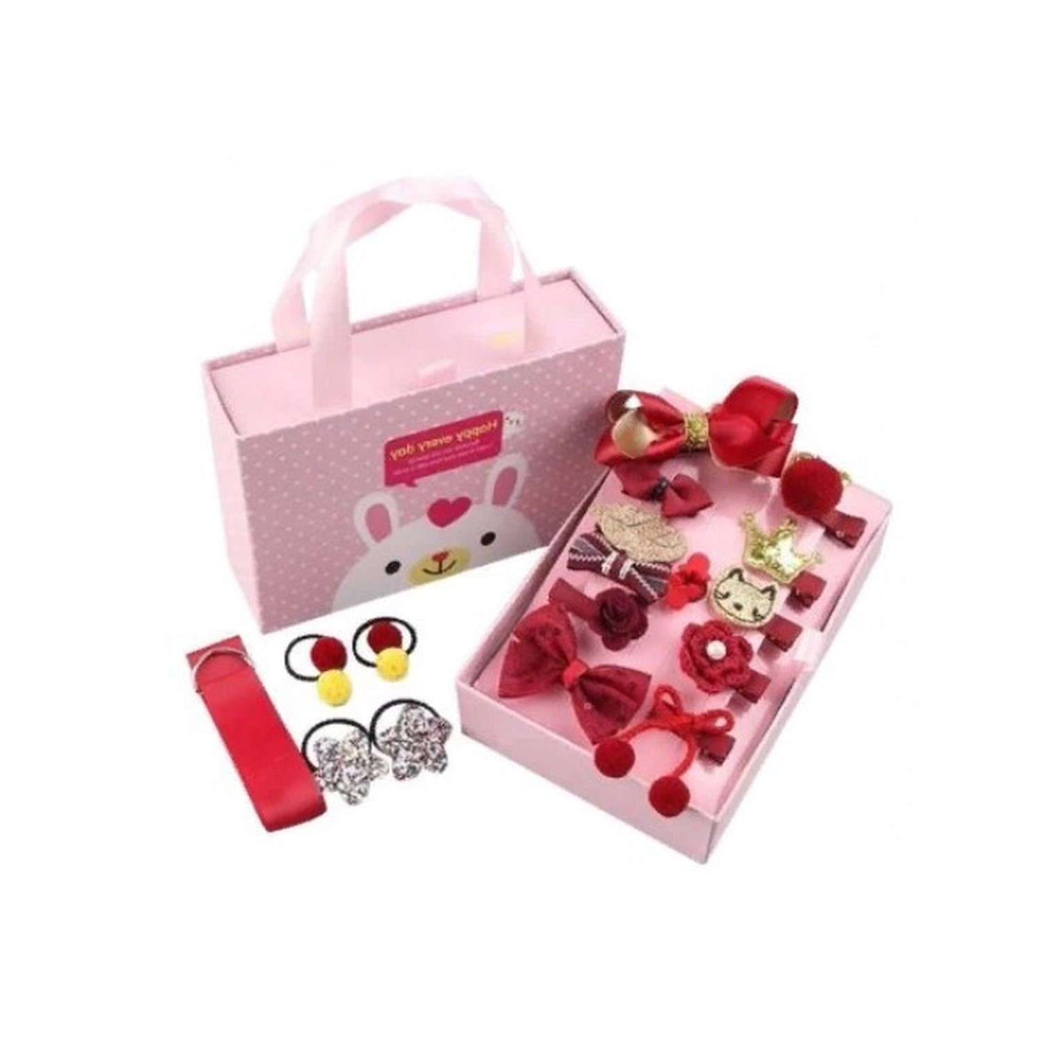 Подарочный набор заколок Seichi для девочек красный - фото 1