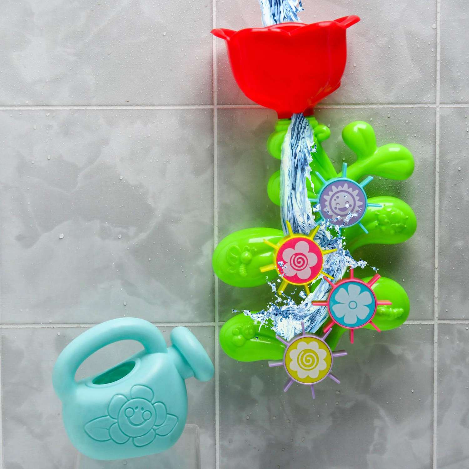 Развивающая игрушка Sima-Land мельница для игры в ванной «Цветок мельница» с лейкой - фото 1