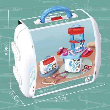 Игровой обучающий набор SHARKTOYS для детей Юный доктор в чемодане со столиком