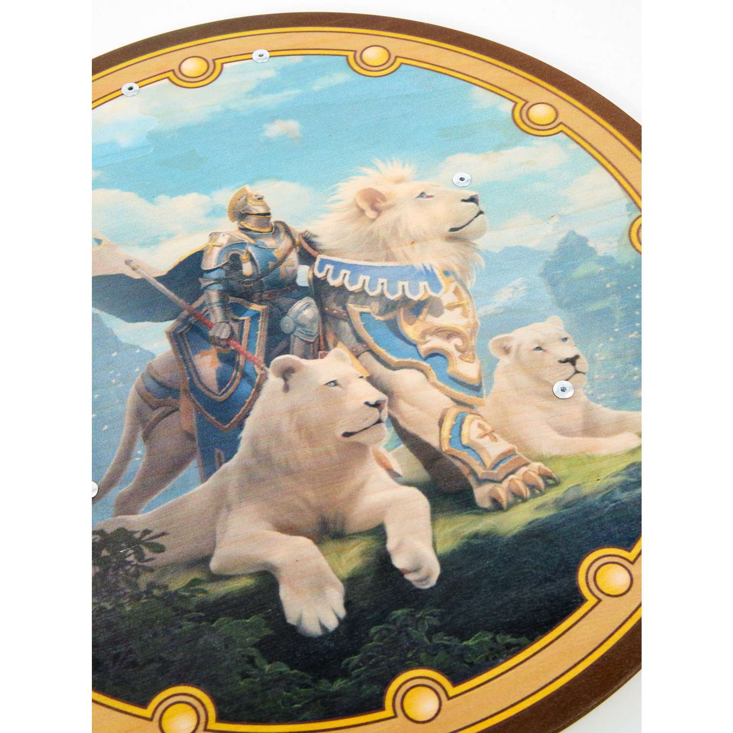 Игрушка Щит Средневековая крепость круглый Три льва - фото 2