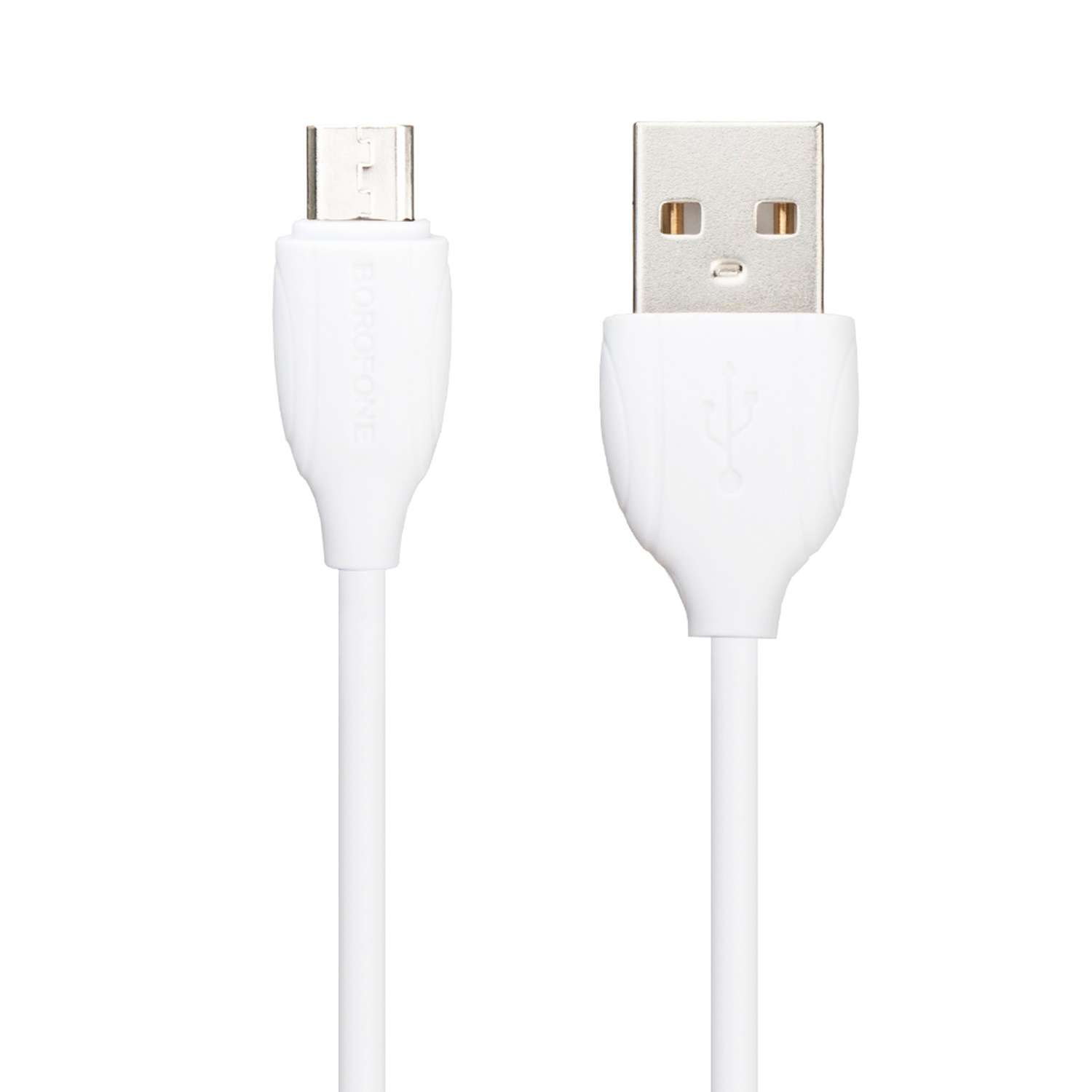 USB кабель Borofone BX19 Benefit MicroUSB 2.4A 1м PVC Белый - фото 1