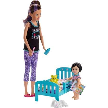 Набор игровой Barbie Няня Скиппер кроватка для малышки GHV88