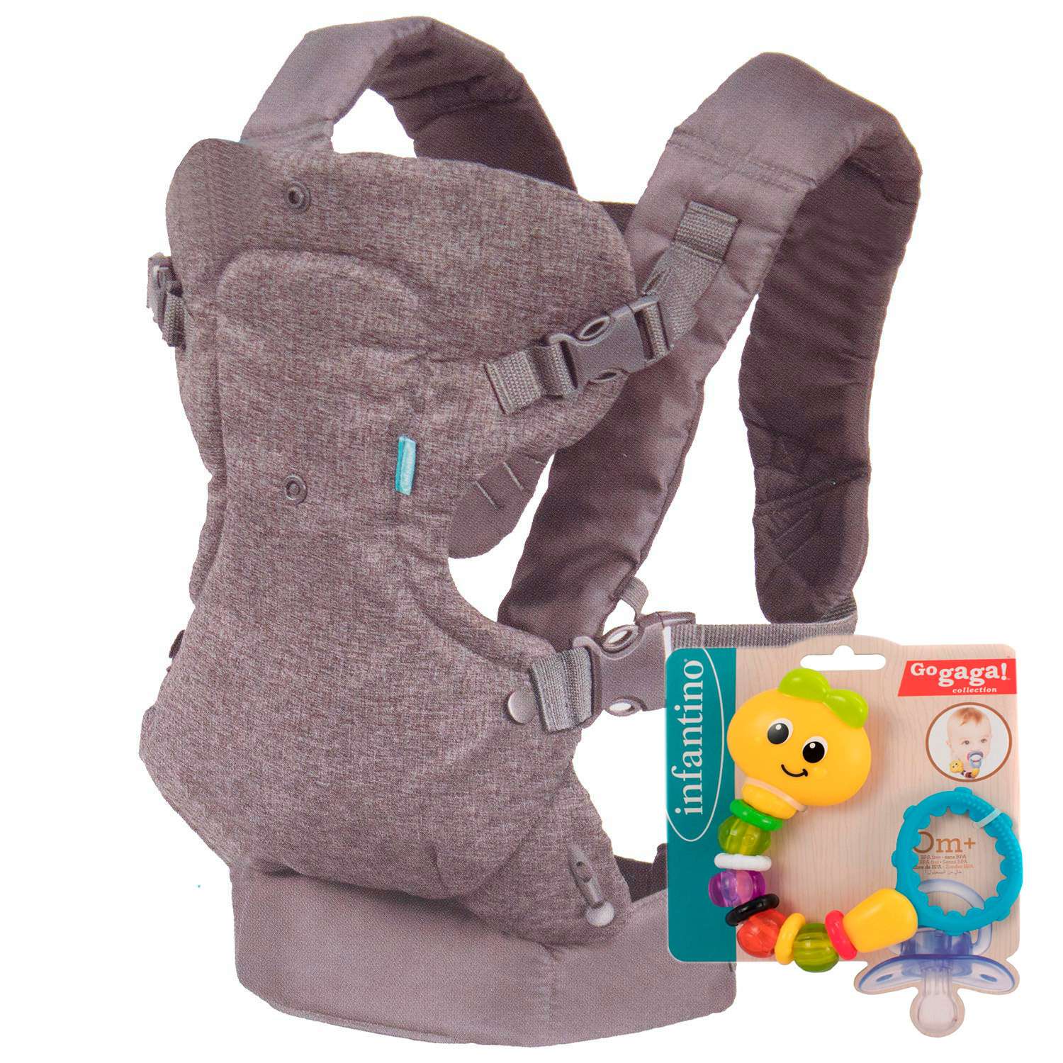 Набор INFANTINO рюкзак-кенгуру 4в1 с игрушкой 5204P - фото 1