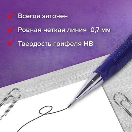 Механический карандаш Brauberg HB + 12 запасных грифелей