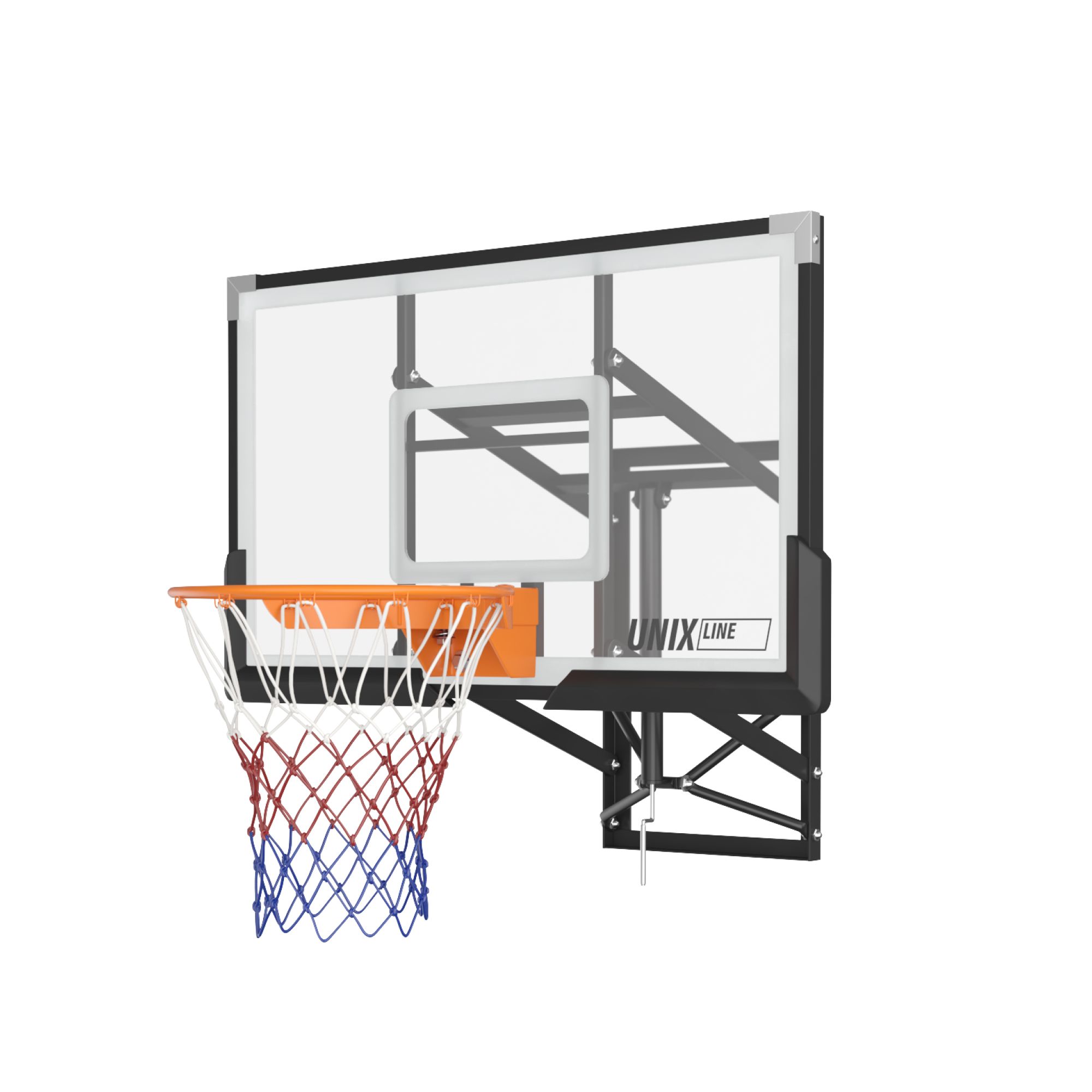 Баскетбольный щит UNIX line из поликарбоната в стальной раме B-Backboard-PC размер щита диаметр кольца R45 - фото 8