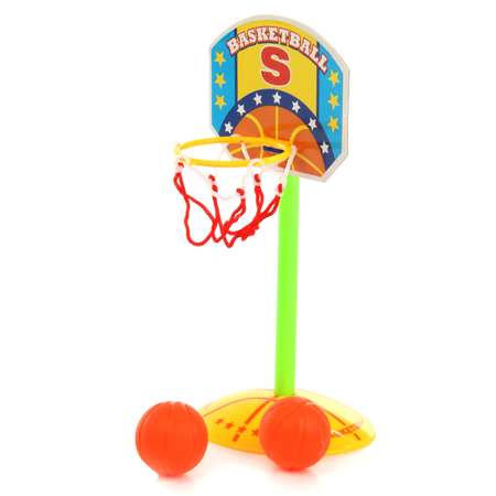 Баскетбольное кольцо Veld Co с мячами на подставке