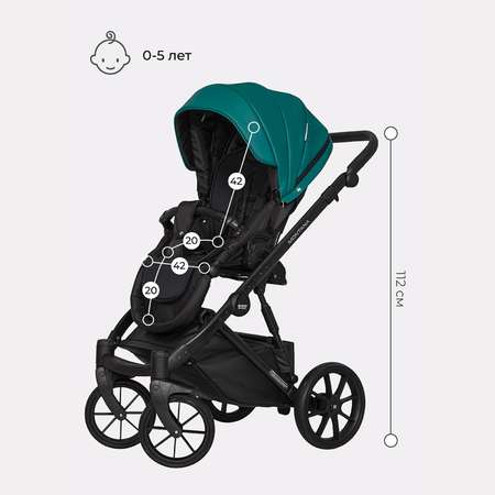 Коляска 3в1 Riko Basic Montana Ecco 13 Emerald Изумруд