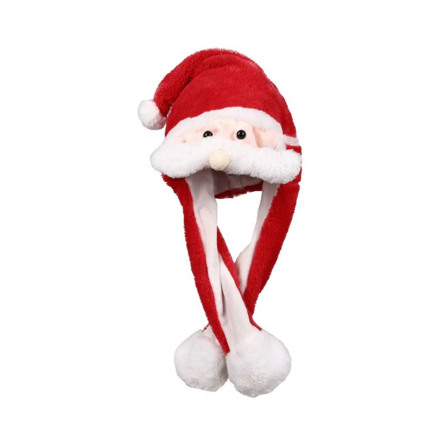 Шапка Uniglodis Светодиодная с двигающимися усами Санта Клаус - фото 1