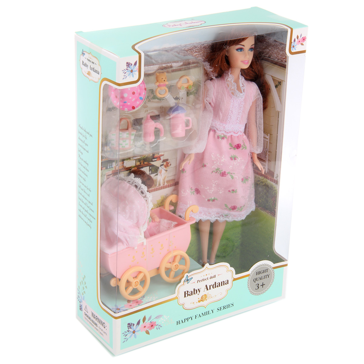 Кукла модель Барби Veld Co с ребенком и коляской 117891 - фото 6