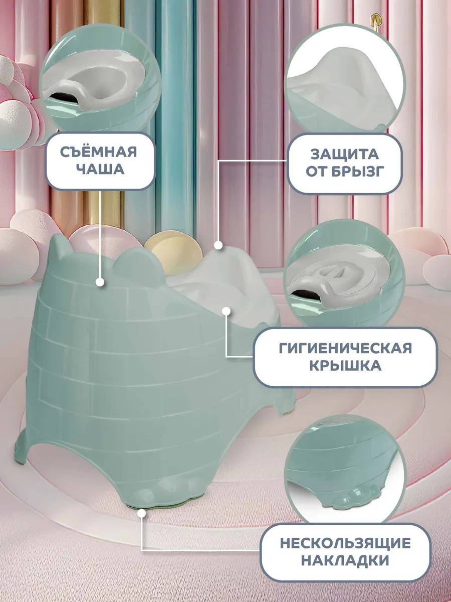 Горшок детский Компания Друзей анатомический с крышкой размер M - фото 3