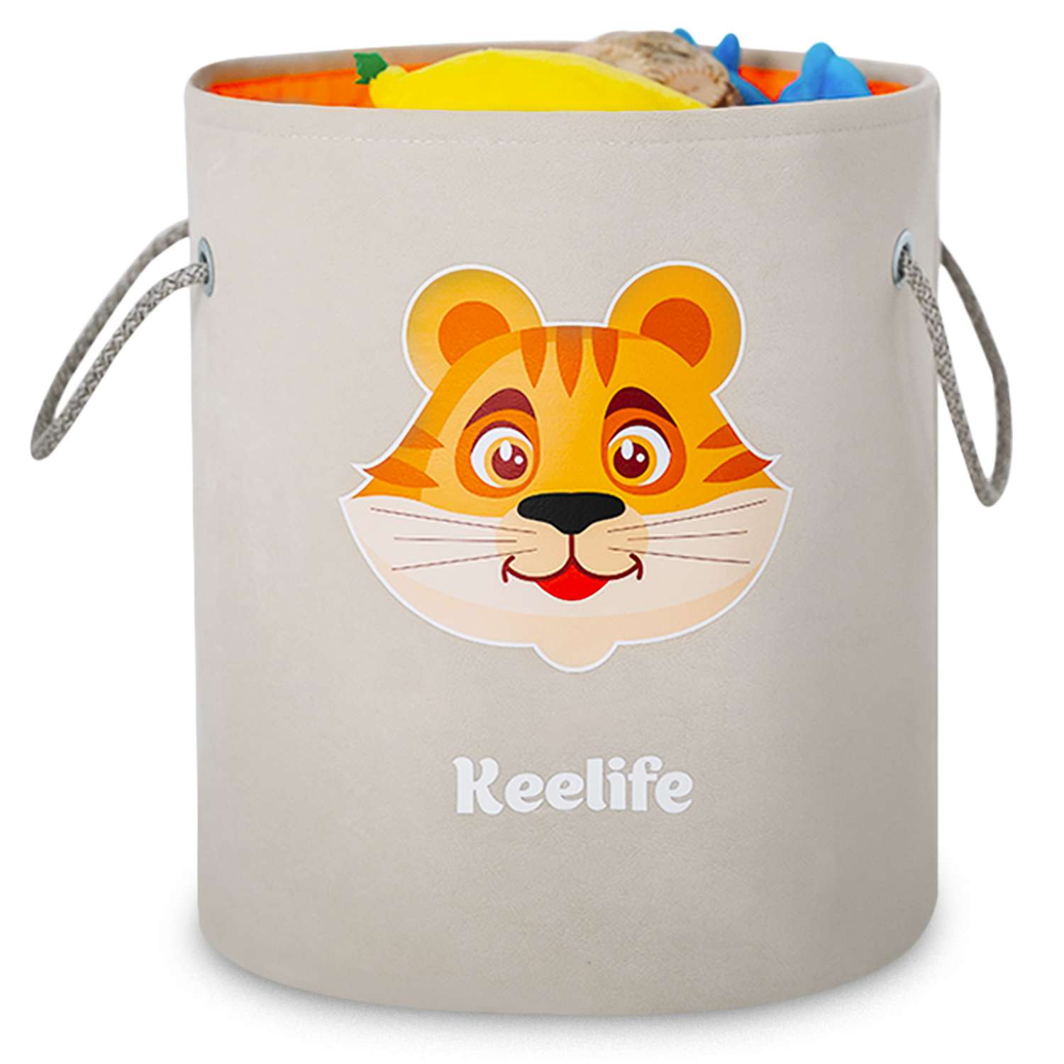 Корзина для хранения игрушек Keelife Органайзер Тигренок молочный-оранжевый - фото 1