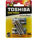 Батарейки Toshiba LR03 щелочные alkaline Мизинчик High Power 6шт AAA 1.5V