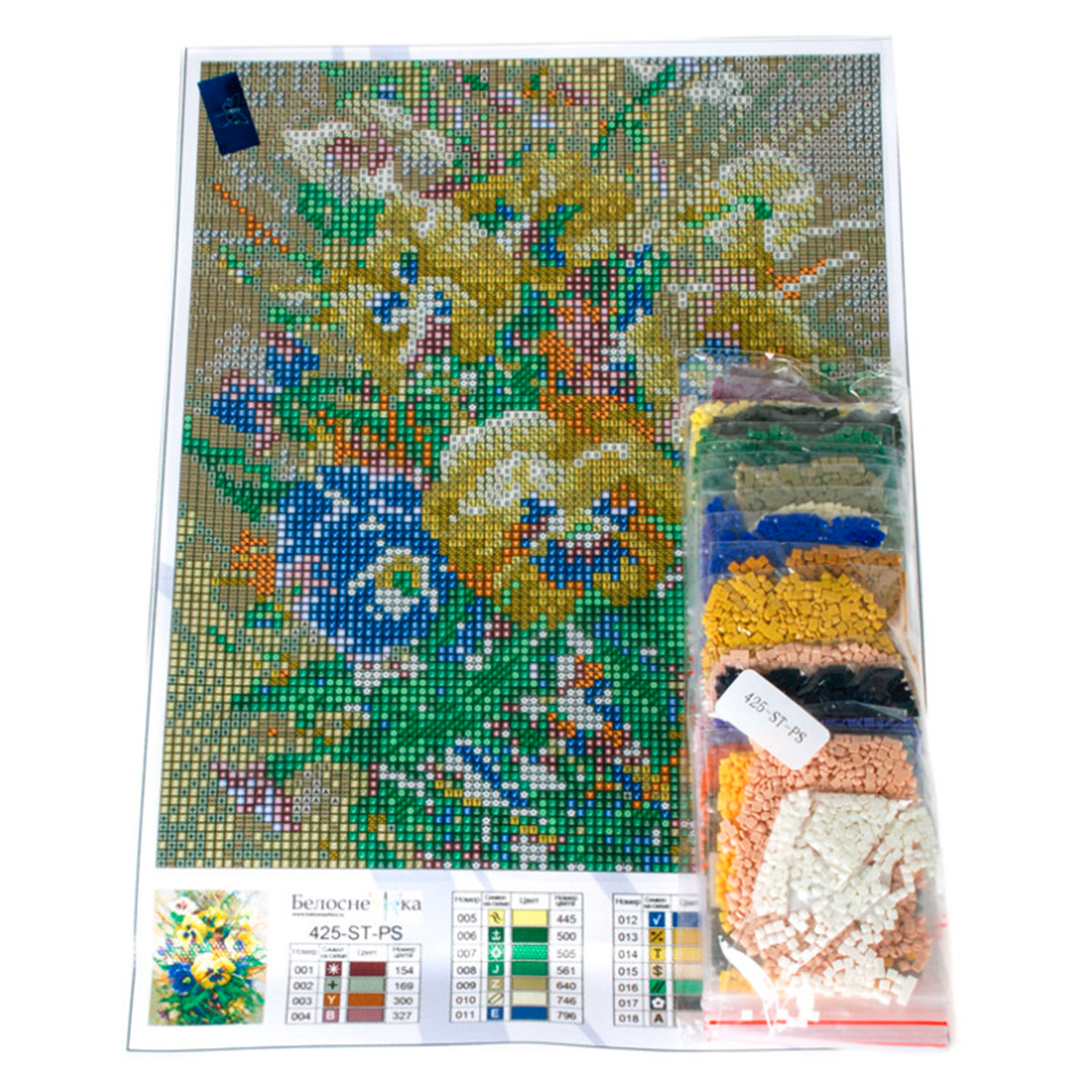Алмазная мозаика Белоснежка «Букет с анютками» Без подрамника 20 х 25 см Цветы - фото 5