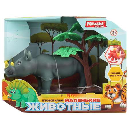 Игровой набор Mioshi Маленькие звери: Носорог 10х5 см дерево
