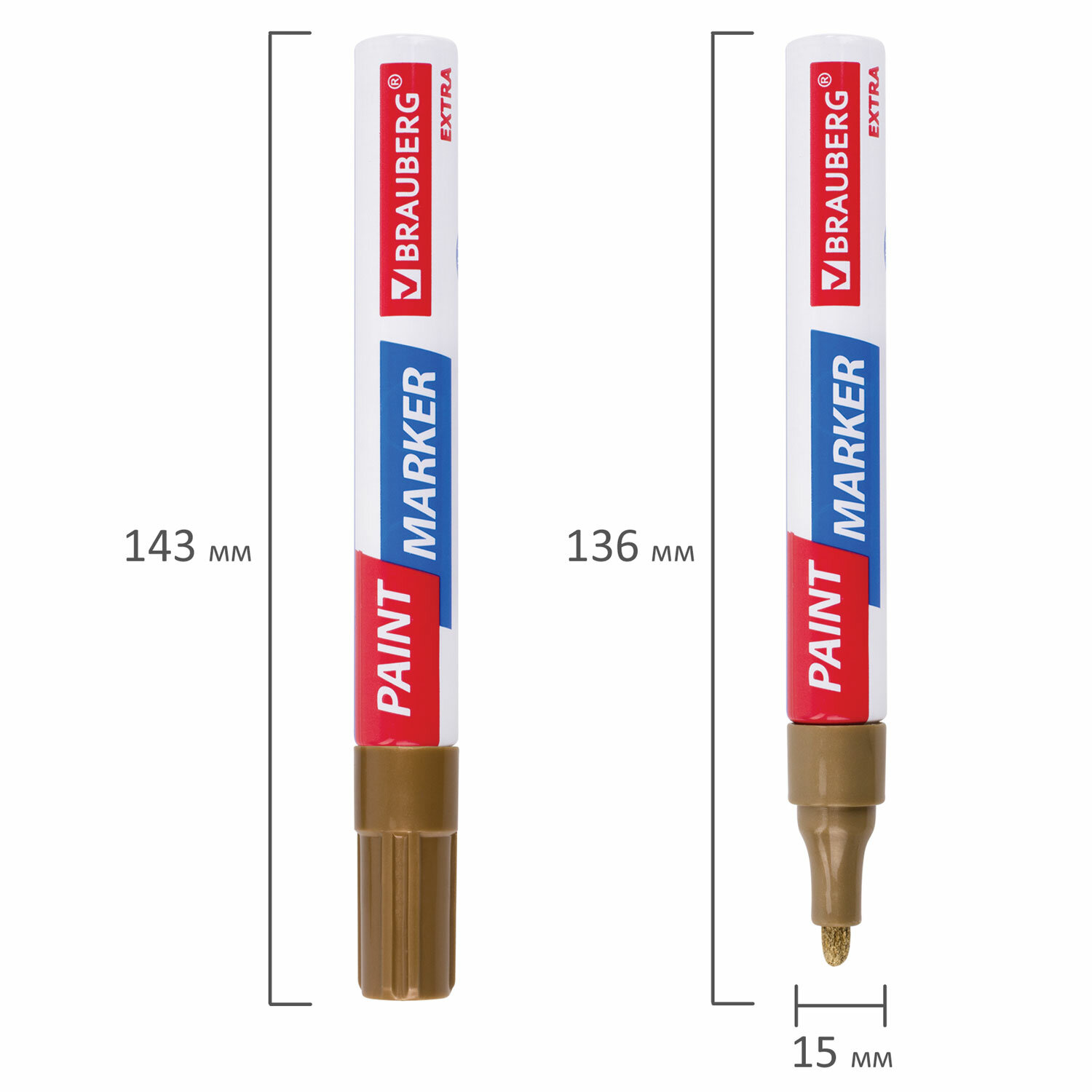 Маркер-краска Brauberg лаковый Extra 2 шт золотой/серебряный - фото 15