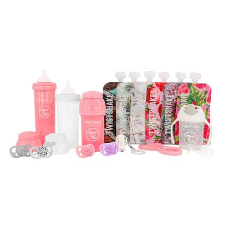 Комплект 16 предметов Twistshake для кормления цвет: Pink / Purple / White