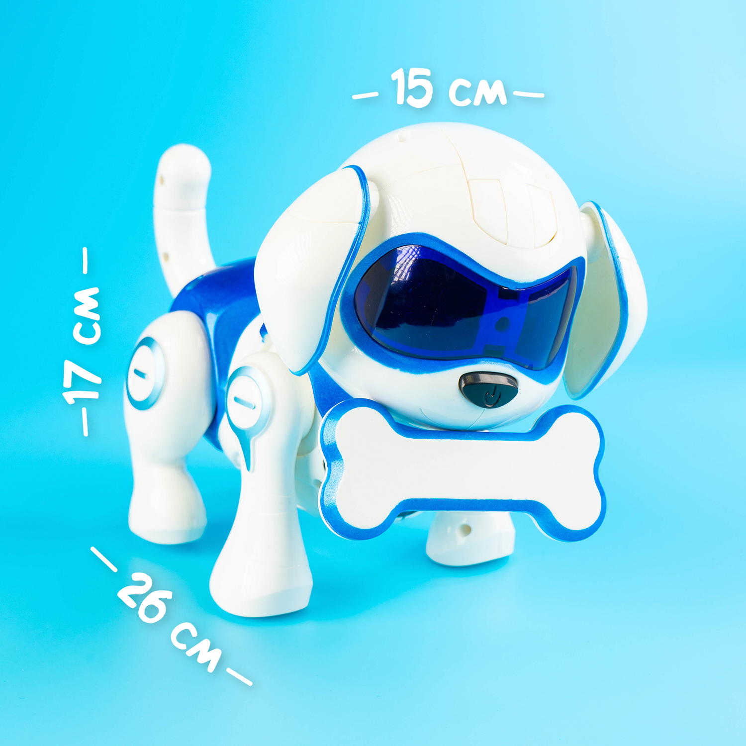 Интерактивная игрушка Zabiaka Робот собака Чаппи русское озвучивание цвет синий - фото 5