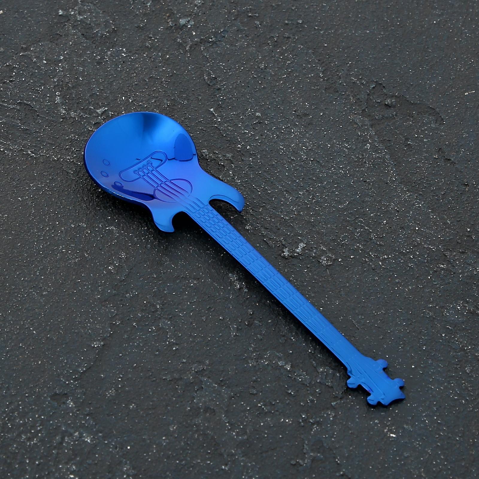 Ложка десертная MAGISTRO Гитара цвет синий - фото 1