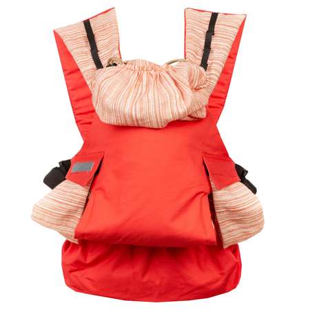 Слинг-рюкзак Чудо-чадо переноска для детей Бебимобиль Позитив коралловый