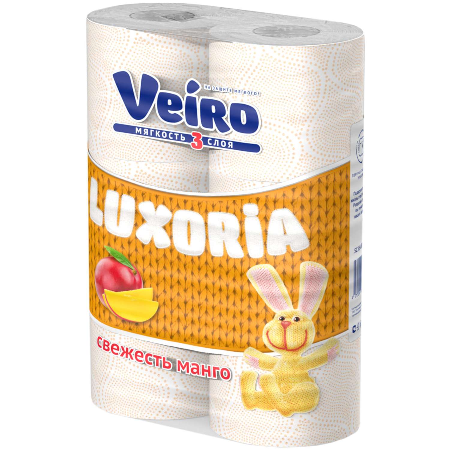 Туалетная бумага Veiro Luxoria Свежесть манго 3слоя 6рулонов Белая - фото 2
