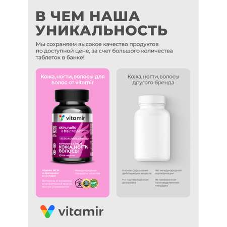 БАД для здоровья волос,ногтей,кожи VITAMIR beauty