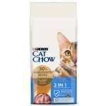 Корм сухой для кошек Cat Chow 15кг с высоким содержанием домашней птицы тройная защита