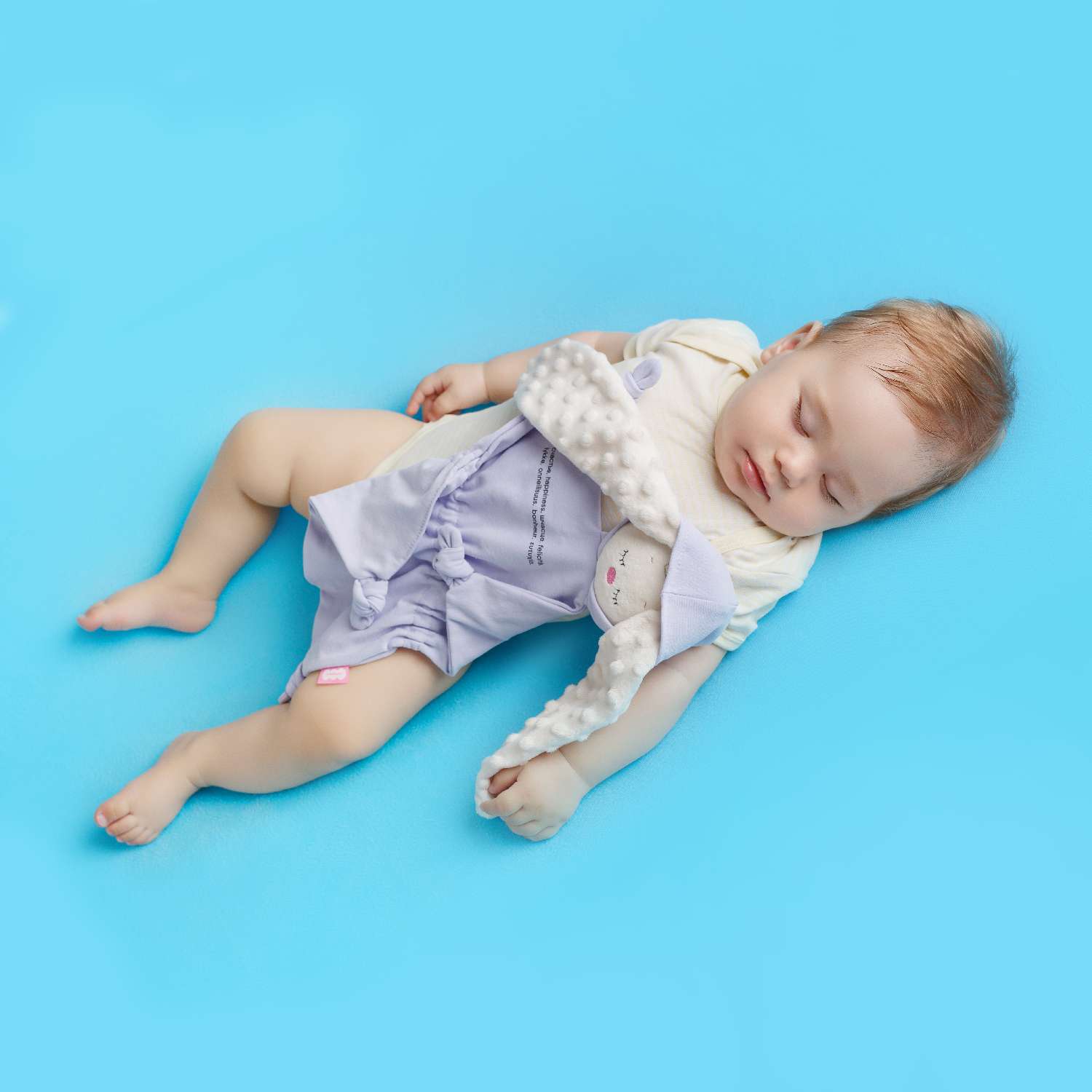 Игрушка-комфортер Мякиши для новорожденных Сплюша спорт Зайка Лиловый для сна обнимашка подарок на рождение - фото 8