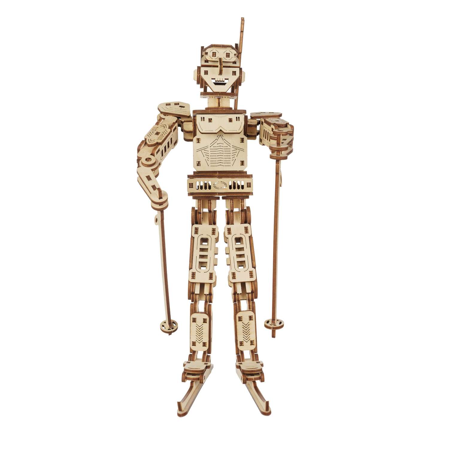 Сборная модель деревянная TADIWOOD Робот Биатлонист 29 см. 158 деталей - фото 2