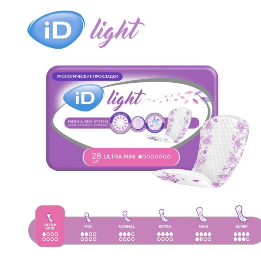 Прокладки урологические iD LIGHT Ultra mini 3 упаковки по 28 шт - фото 5