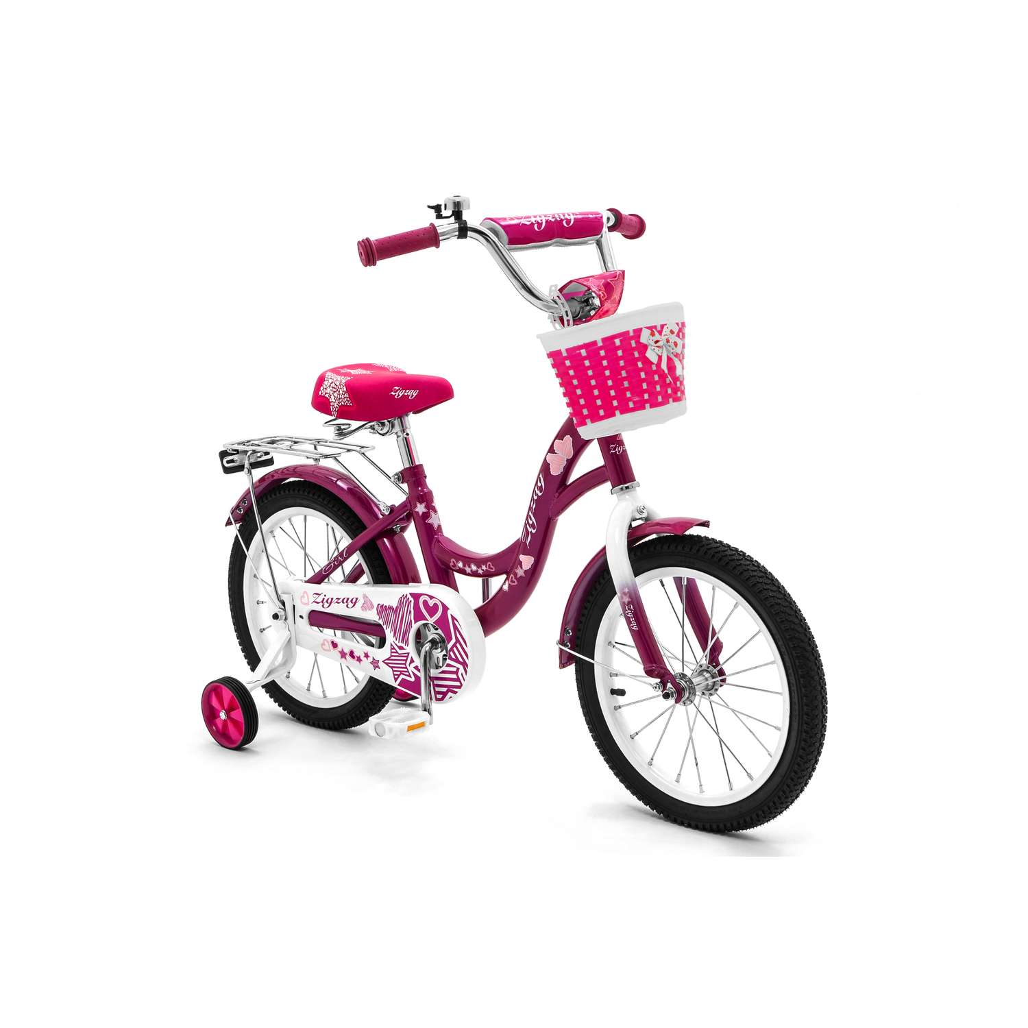 Велосипед ZigZag GIRL малиновый 16 дюймов - фото 1