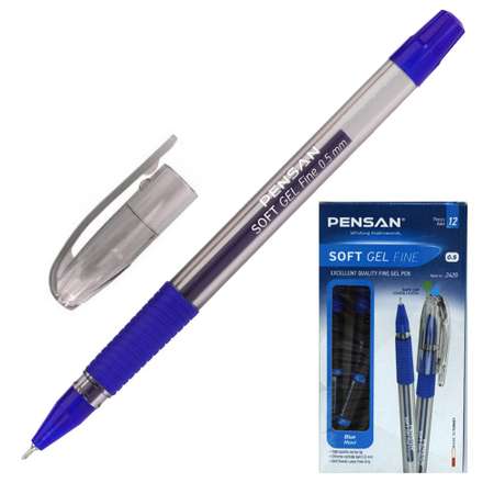 Ручка PENSAN Soft Gel 0.5 мм синяя 5 штук