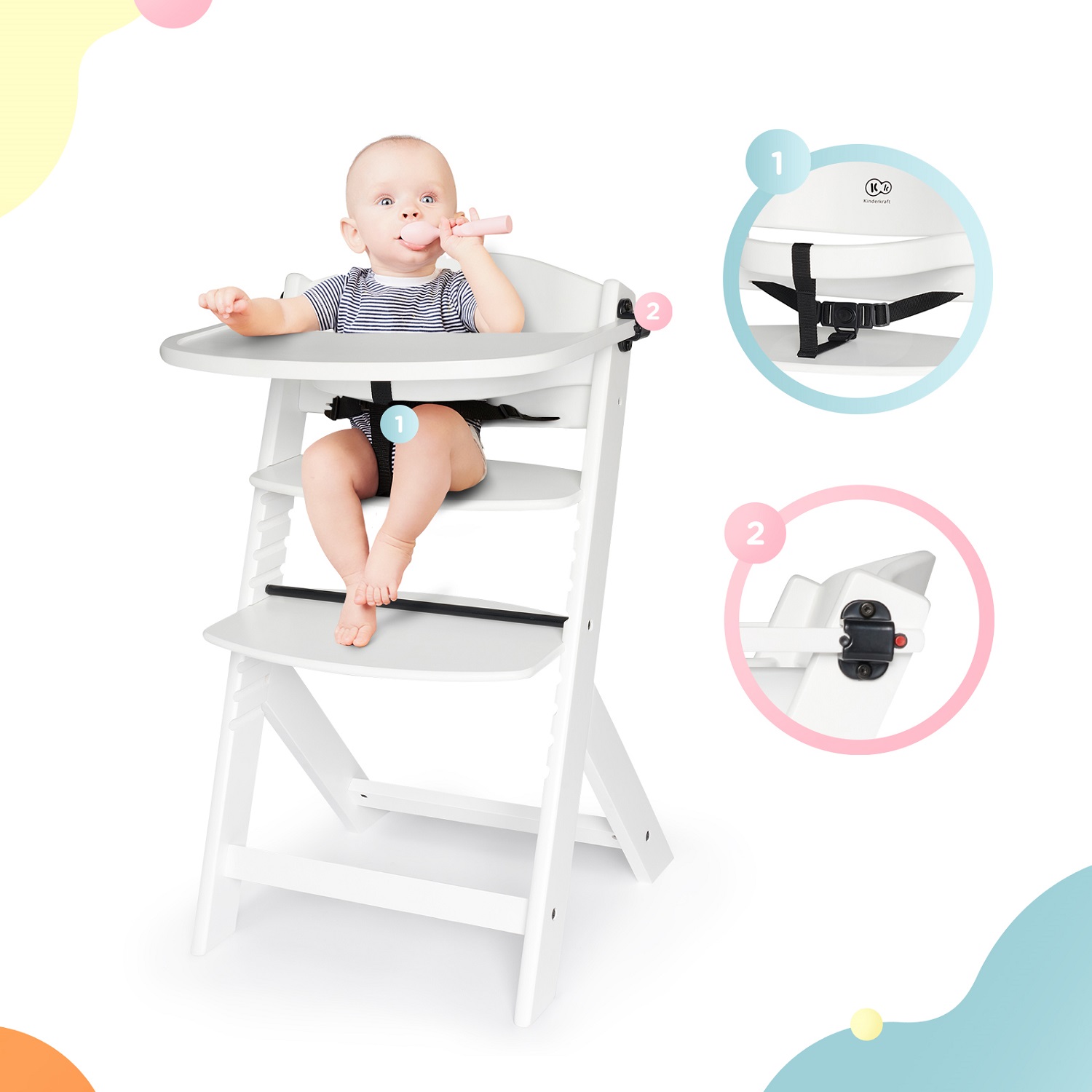 Стульчик для кормления Kinderkraft Enock White - фото 9