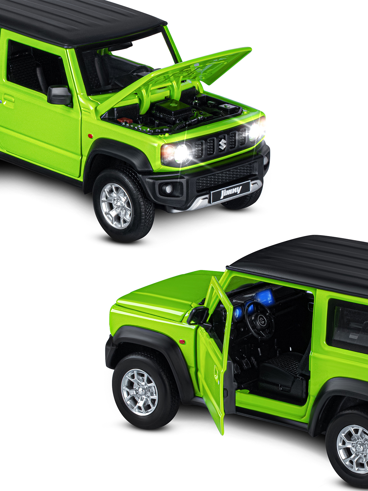 Внедорожник АВТОпанорама Suzuki Jimny 1:18 зеленый JB1251508 - фото 10