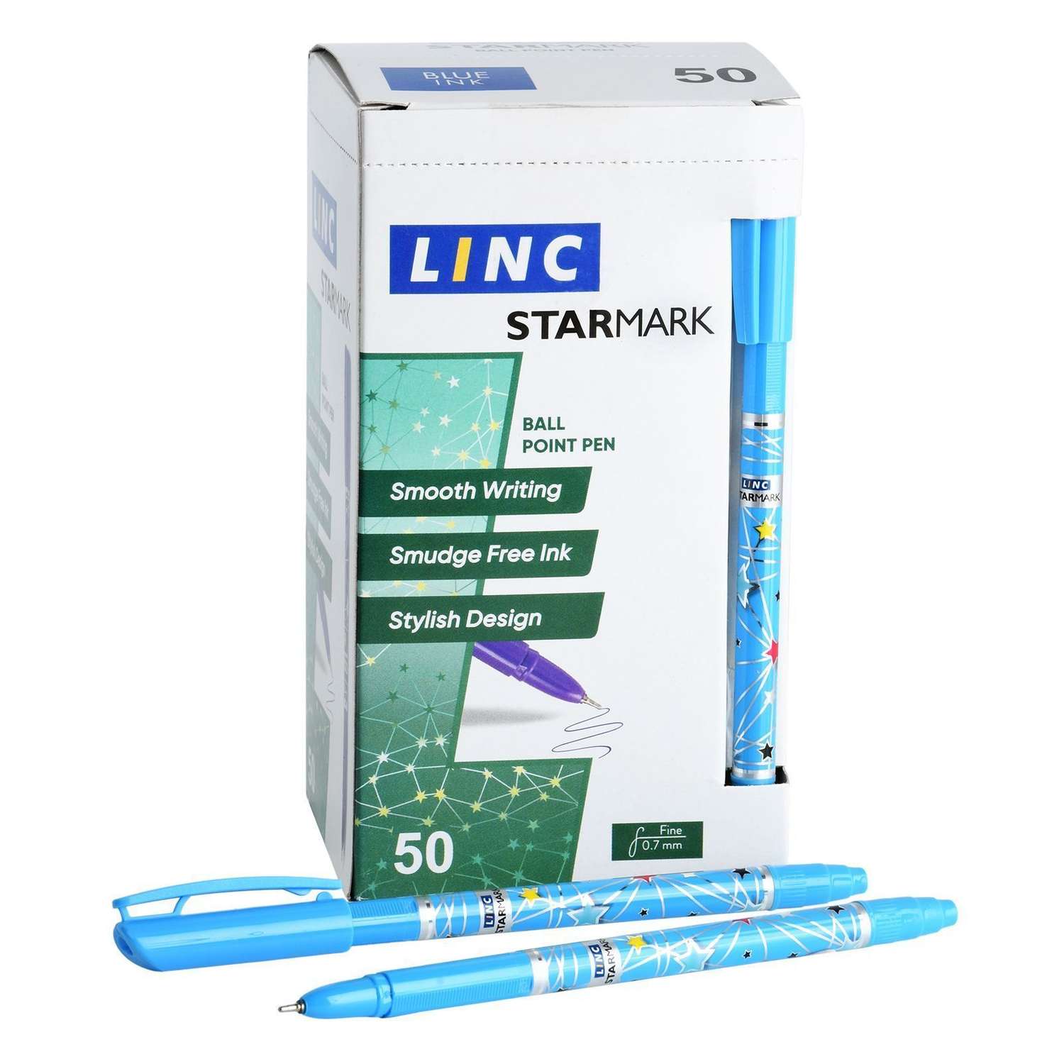 Набор LINC ручек шариковых STARMARK синие чернила 50 шт - фото 1