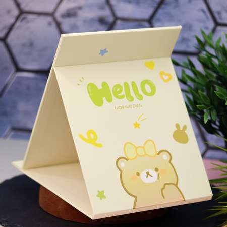 Зеркало настольное для макияжа iLikeGift Hello bear yellow